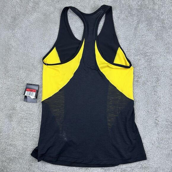 Nike Pro Womens LIVESTRONG Tank Top Black Yellow Racerback Sze L New Bold Sporty - Picture 10 of 10
